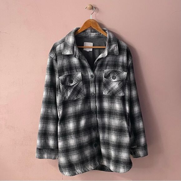 Thread & Supply Black Plaid Shirt Jacket Size XXL - Picture 9 of 10